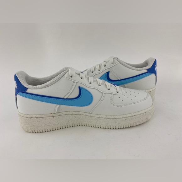 Nike Air Force 1 LV8 White Blue Youth 7Y GS Sneakers Double Swoosh DQ0359 100 - Picture 9 of 12